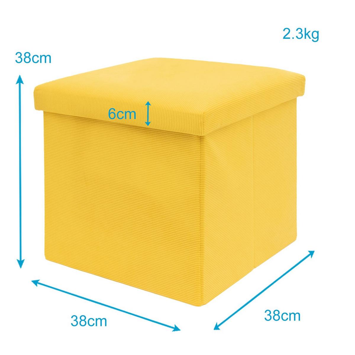 FALTBARER SITZHOCKER - Gelb, Textil (38/38/38cm) - Intirilife