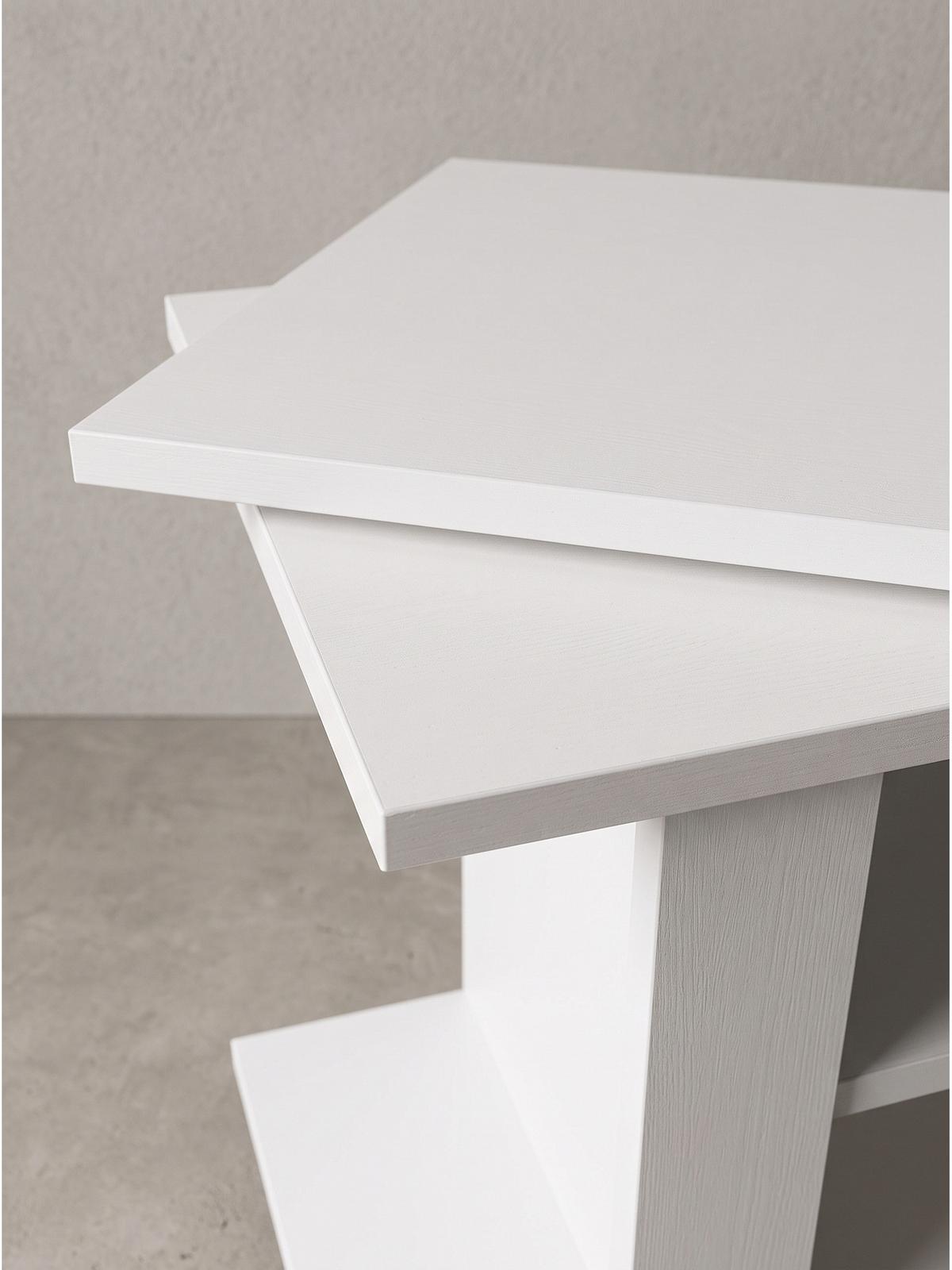 FERNSEHTISCH SEGRE, Spanplatte, mit Ablagen, Weiß, 78 x 38 x 51 cm - Weiß, Holzwerkstoff (78/51/38cm) - KADIMA DESIGN