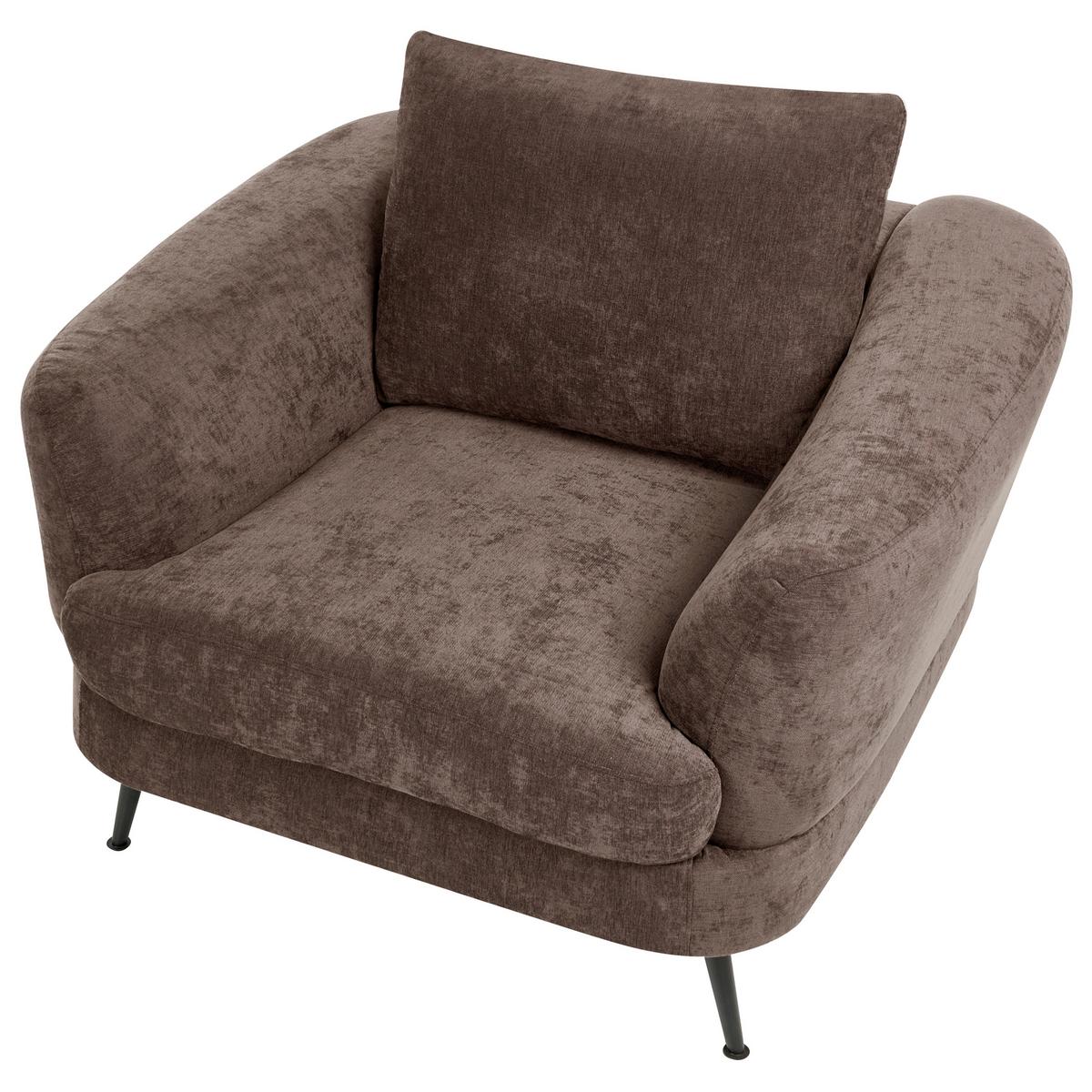 SESSEL Chenillegewebe Dunkelbraun Kjaer - Dunkelbraun, Textil (100/100/100cm) - Beliani