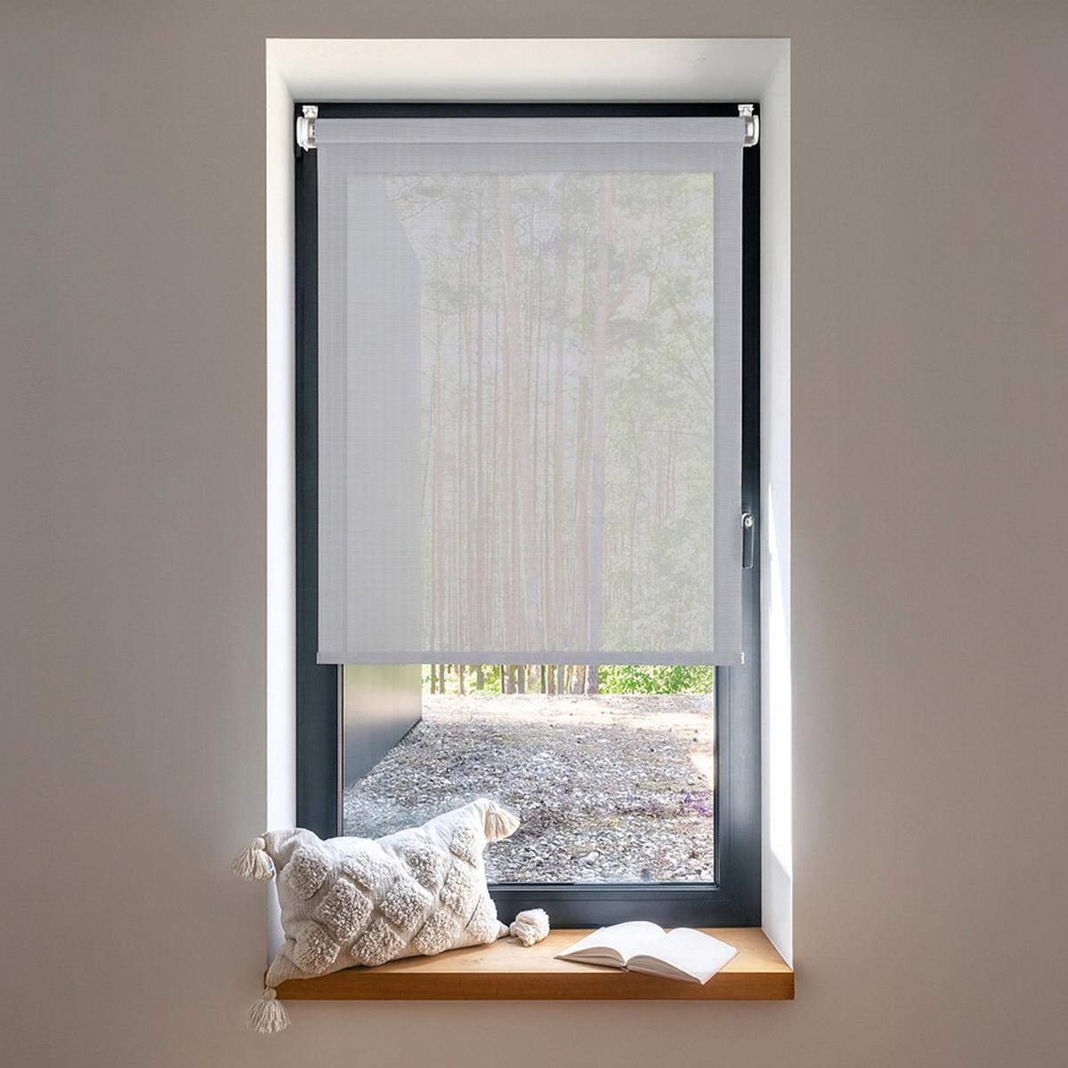 SCREEN-ROLLO without drilling Grau 60X180 - Grau, Kunststoff (60/180cm) - STORESDECO