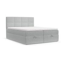 BOXBETT Velto 160/200 cm Hellgrau im Riva Stoff - Hellgrau/Schwarz, Holz/Holzwerkstoff (160/200cm) - AltaBeds