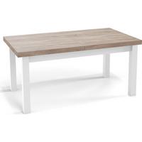 ESSTISCH Avena rechteckig ausziehbar, Sonoma Eiche 160/90/78 - Weiß/Sonoma Eiche, Holz/Holzwerkstoff (90/210/78cm) - WFL GROUP