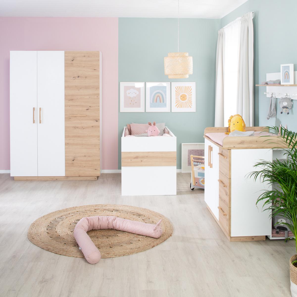 BABYZIMMER-SET Lion 3-teilig - Multicolor, Holzwerkstoff (76/82/144cm) - Roba