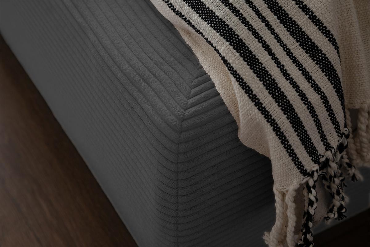 POLSTERBETT HENRY Grau Cord - Grau, Textil (140/200cm) - KAWOLA