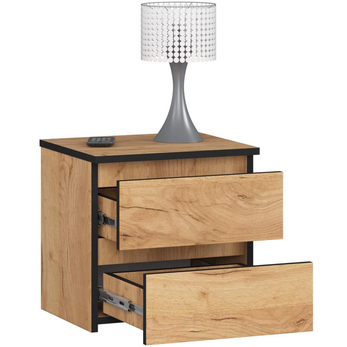 NACHTTISCH Eiche Craft 40/40/35 - Eiche San Remo, Holzwerkstoff (40/40/35cm) - RAUMHIRSCH FURNITURE