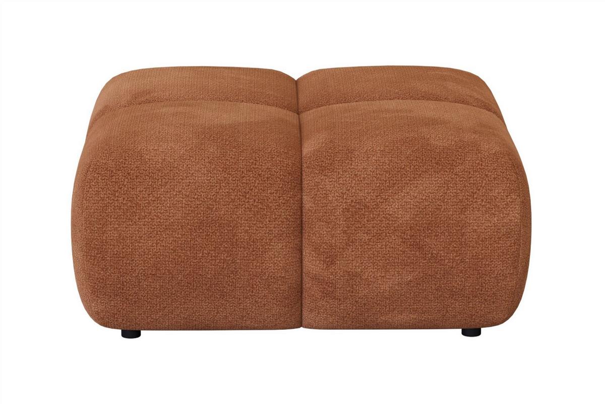 POLSTERHOCKER Vega - Rotbraun, Holzwerkstoff/Textil (90/45/90cm) - Fun Möbel