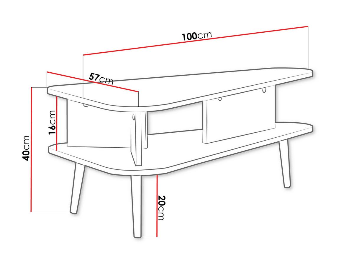 COUCHTISCH Pinelli PE02 - Schwarz/Braun, Holzwerkstoff/Metall (57/100/40cm) - MIRJAN24