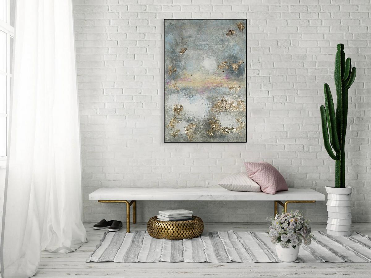 ACRYLBILD HANDGEMALT 80/120 cm - Grau, Holz/Textil (80/120cm) - KUNSTLOFT