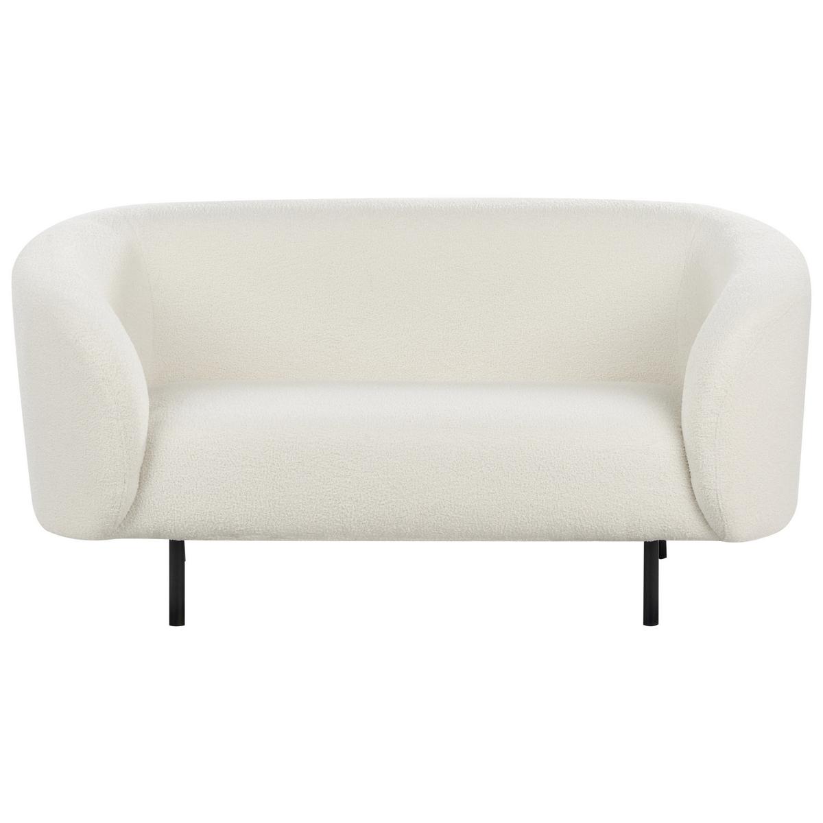 6-SITZER-SOFA SET Bouclé weiß/schwarz Loen - Schwarz/Weiß, Textil (70/70/200cm) - Beliani