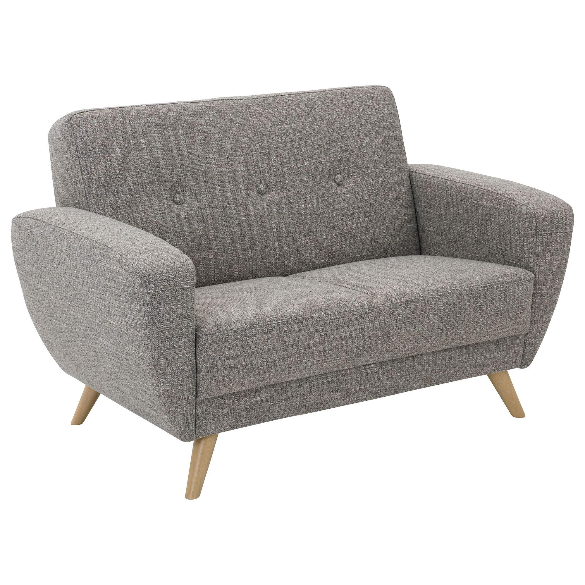 SOFA 2-Sitzer Kazdoia Flachgewebe grau - Grau, Kunststoff (136/85/82cm) - 58aufmkessel