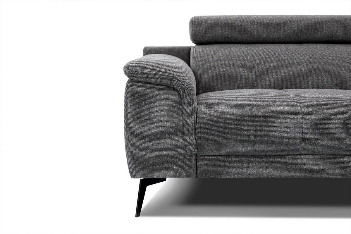 SOFA FIERO 2-Sitzer, dunkelgrau - Dunkelgrau/Schwarz, Holzwerkstoff/Textil (170/82/103cm) - Wozimo