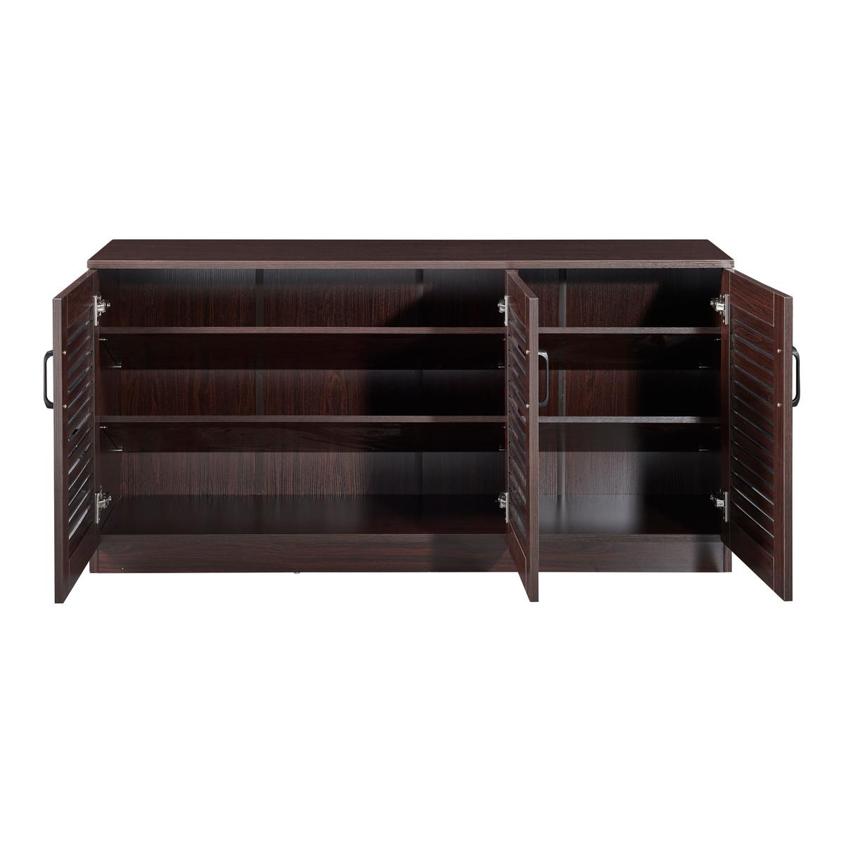 SCHUHSCHRANK Løten - Wengefarben, Holzwerkstoff (125/62/36cm) - [en.casa]