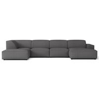 WOHNLANDSCHAFT Sellmo 366 cm - Dunkelgrau/Schwarz, Kunststoff/Textil (370/70/184cm) - Selsey