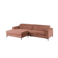 ECKSOFA LAISKA Braun Cord - Schwarz/Braun, Textil/Metall (282/177cm) - KAWOLA
