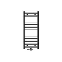 BADHEIZKÖRPER Sahara 500x1200 mm Anthrazit gerade mit Ventil Durchgang - Anthrazit, Metall (50/120/3cm) - LuxeBath