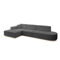 ECKSOFA Ottomane Links IREA-L2 - 327x165x80 cm Grau - Olivgrün, Holzwerkstoff/Textil (327/165cm) - ALTDECOR
