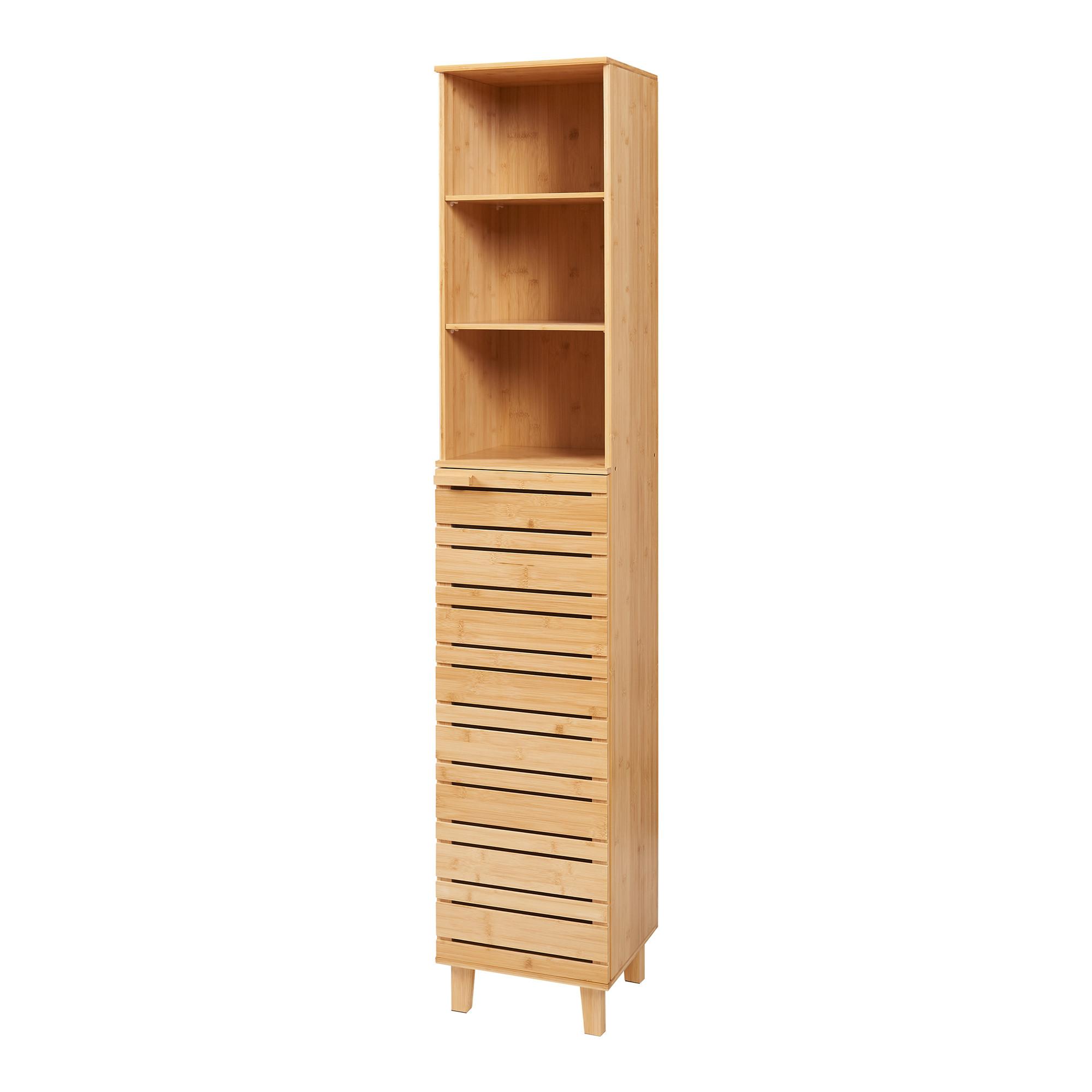 HOCHSCHRANK Epind - Naturfarben, Holz (33/180/30cm) - [en.casa]