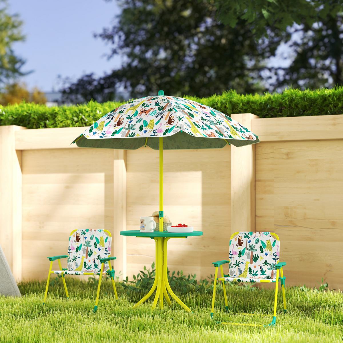 KINDER-GARTENMÖBEL Stahl Kunststoff Grün - Grün, Textil/Metall - AIYAPLAY