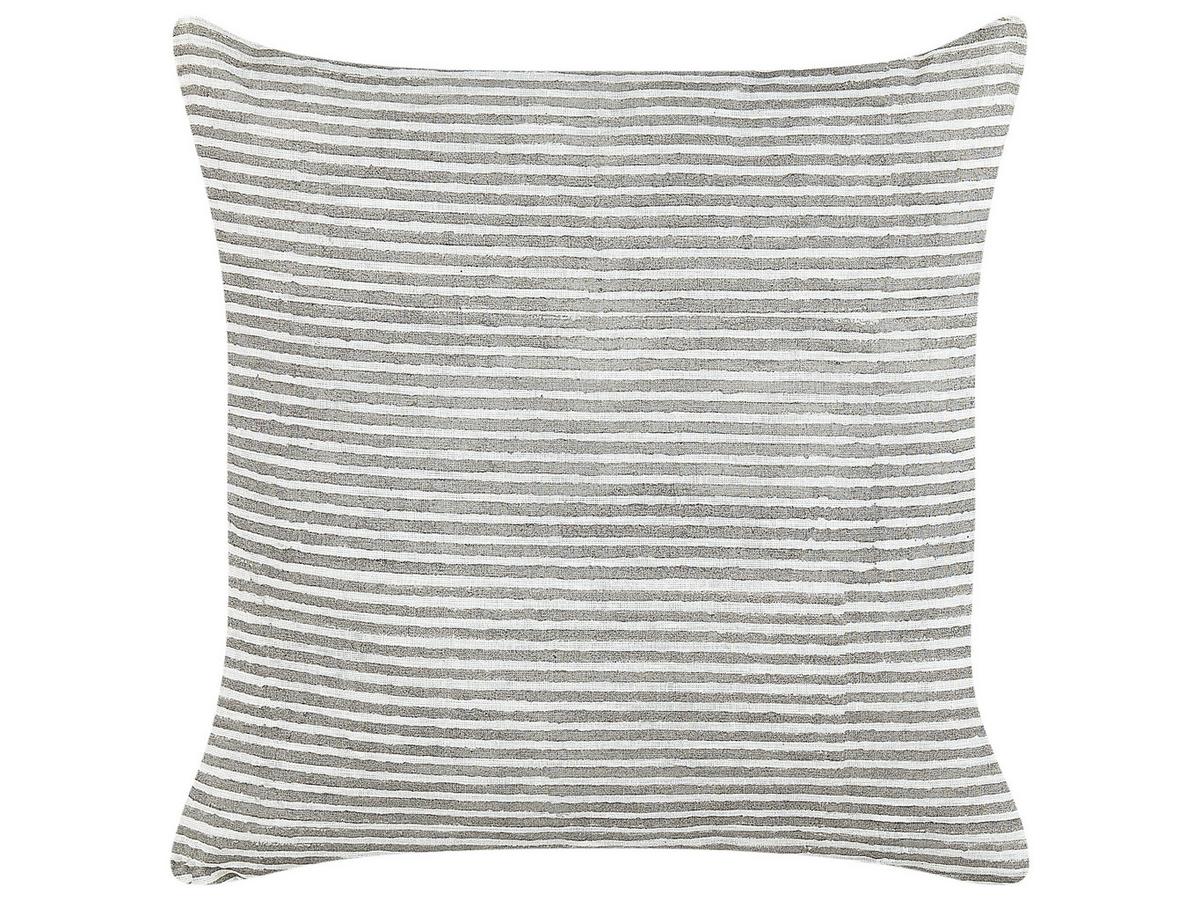 DEKOKISSEN 2er-Set Grau 50/50 cm Kanpas - Weiß/Grau, Textil (50/50cm) - Beliani
