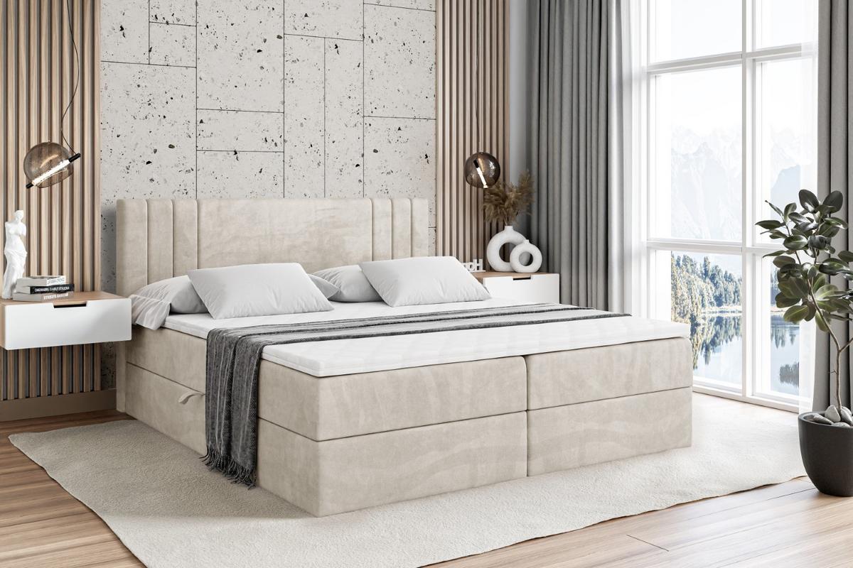 BOXBETT mit Matratze H3 und Lattenrost - IDRIKO - 140x200 cm Ecru - Ecru, Holzwerkstoff (140/200cm) - ALTDECOR