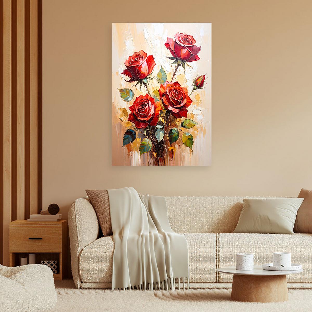 LEINWANDBILD Blumen 20x30cm - Rot, Textil (20/30cm) - Feeby
