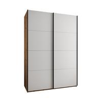 SCHWEBETÜRENSCHRANK 245,5/180/64 2-türig - Schwarz/Weiß, Holz/Metall (180/245/64cm) - Abiks Möbel