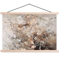 POSTER MIT MAGNETLEISTEN Mandelblüte - Kunst - Van Gogh - Beige - Abstrakt Magnetleiste 120x80 cm - Braun, Textil (120/80/0.15cm) - MuchoWow