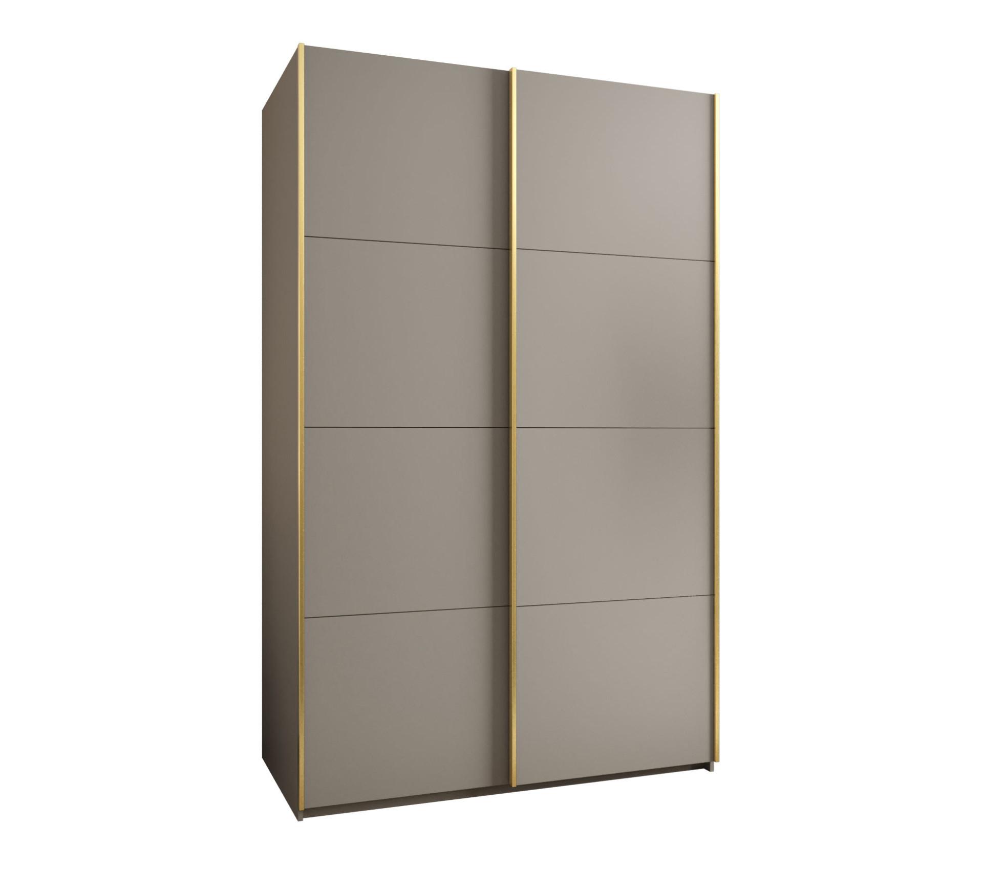 SCHWEBETÜRENSCHRANK 245,5/160/64 2-türig - Kaschmir/Goldfarben, Holz/Metall (160/245/64cm) - Abiks Möbel