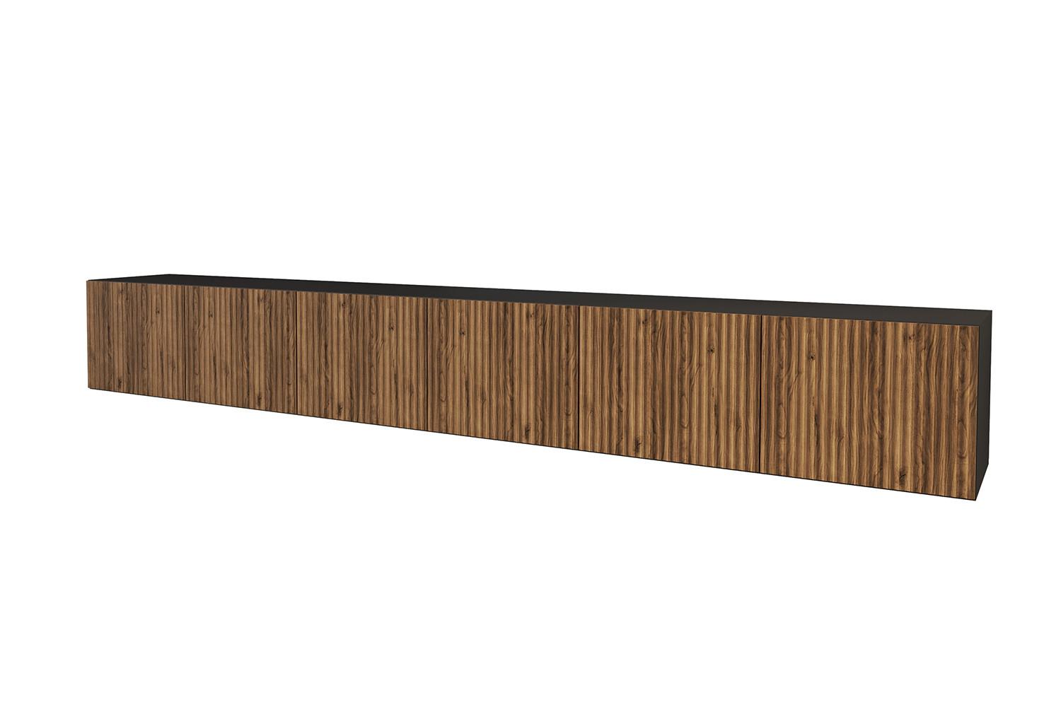 LOWBOARD NOA-2-W 3x100x40x40 cm - Schwarz / Katania - Eiche Wotan, Holzwerkstoff (300/40/40cm) - ALTDECOR