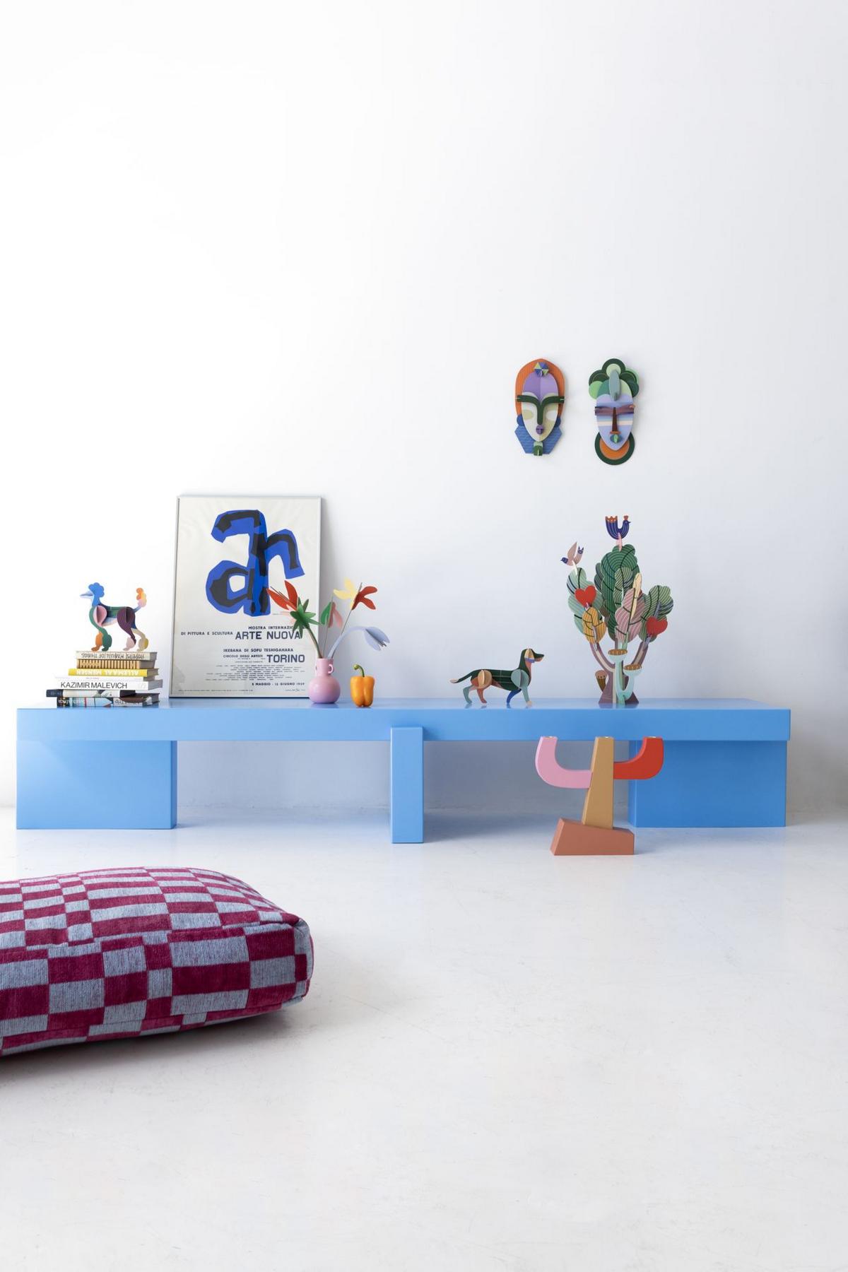WANDSKULPTUR Bunt 6,5/22 cm - Multicolor, Wellpappe (6.5/22/22cm) - Studio Roof