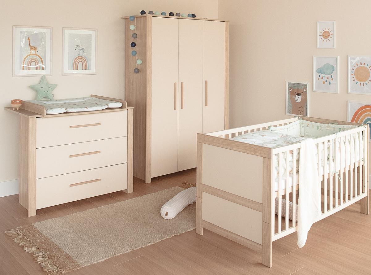 BABYZIMMER-SET Momo 3-teilig - Kaschmir, Holz/Holzwerkstoff (118/190/52cm) - Roba