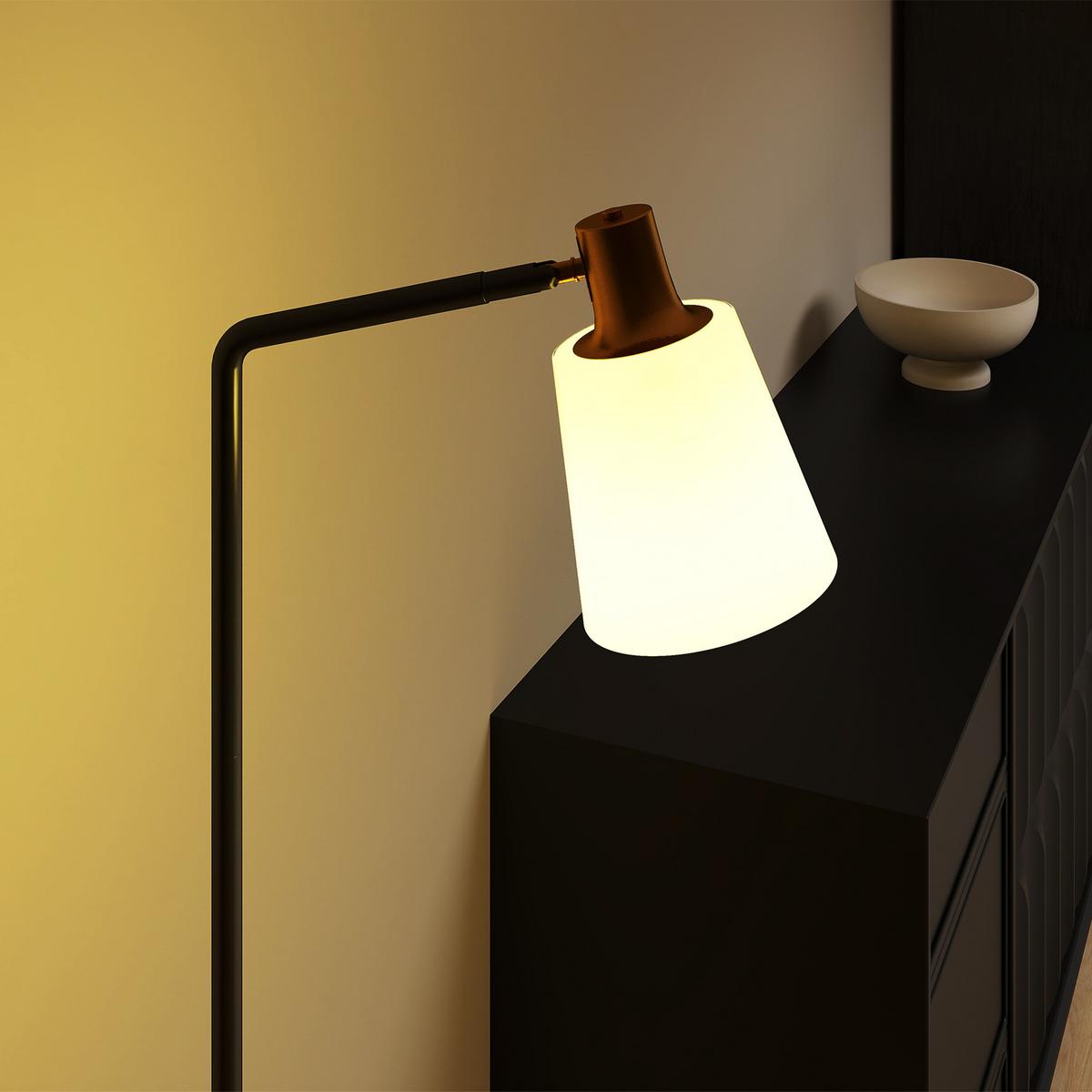 STEHLAMPE LED mit 350° drehbar Kopf Schwarz - Schwarz, Metall (45/21/148cm) - HOMCOM
