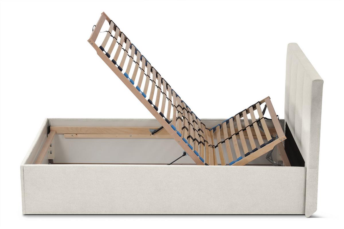 POLSTERBETT Dalas Beige 120 x 200 x 40 cm Bettkasten Mit hochwertiger Matratze H3 (bis 120 kg) und Lattenrost - Beige, Holz (120/200cm) - Halmon Schlafkomfort Betten 