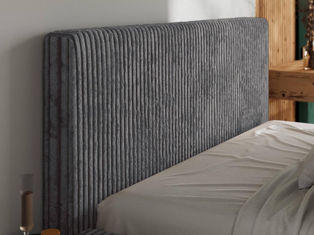 POLSTERBETT TILIANO CLASSIC 140/200 - Grau Cord - Multipocket-Matratze - Grau, Textil (140/200cm) - MKS