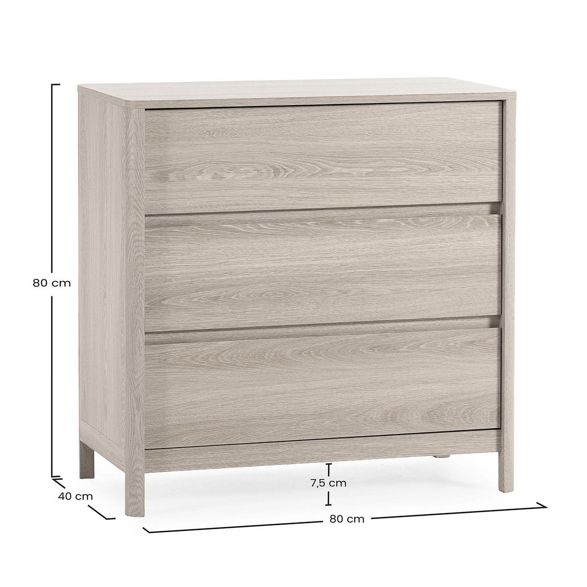 KOMMODE 80/80/40 Nassau Eichenfarbe - Honigeiche, Holzwerkstoff (80/80/40cm) - VS Venta-stock