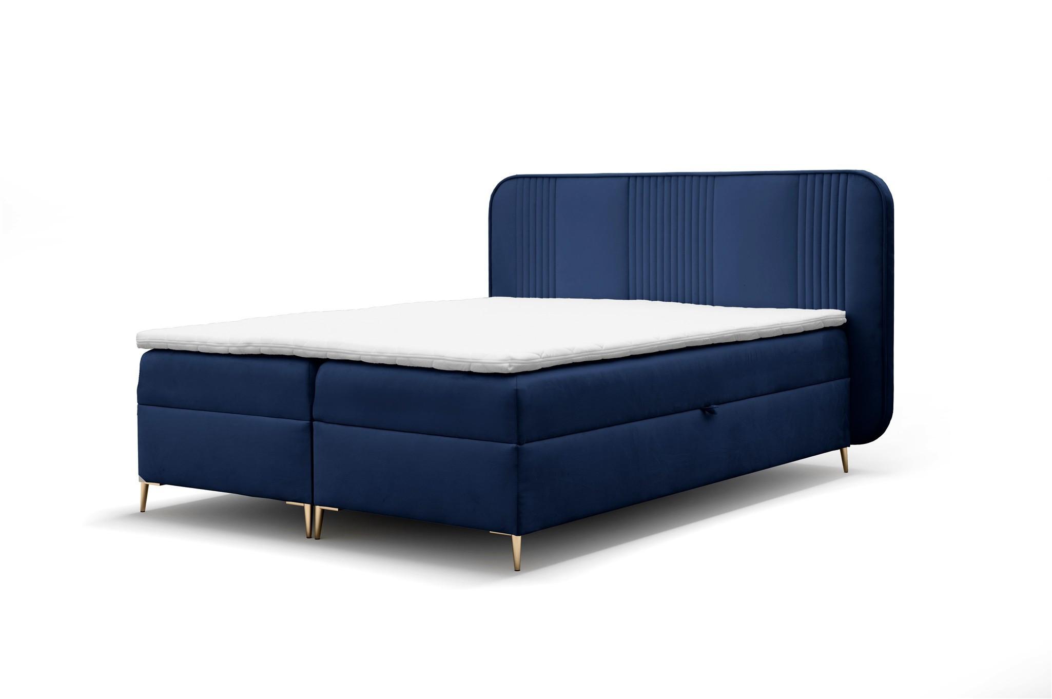 BOXBETT Avery In überlänge - Blau, Holzwerkstoff/Textil (120/220cm) - Fun Möbel