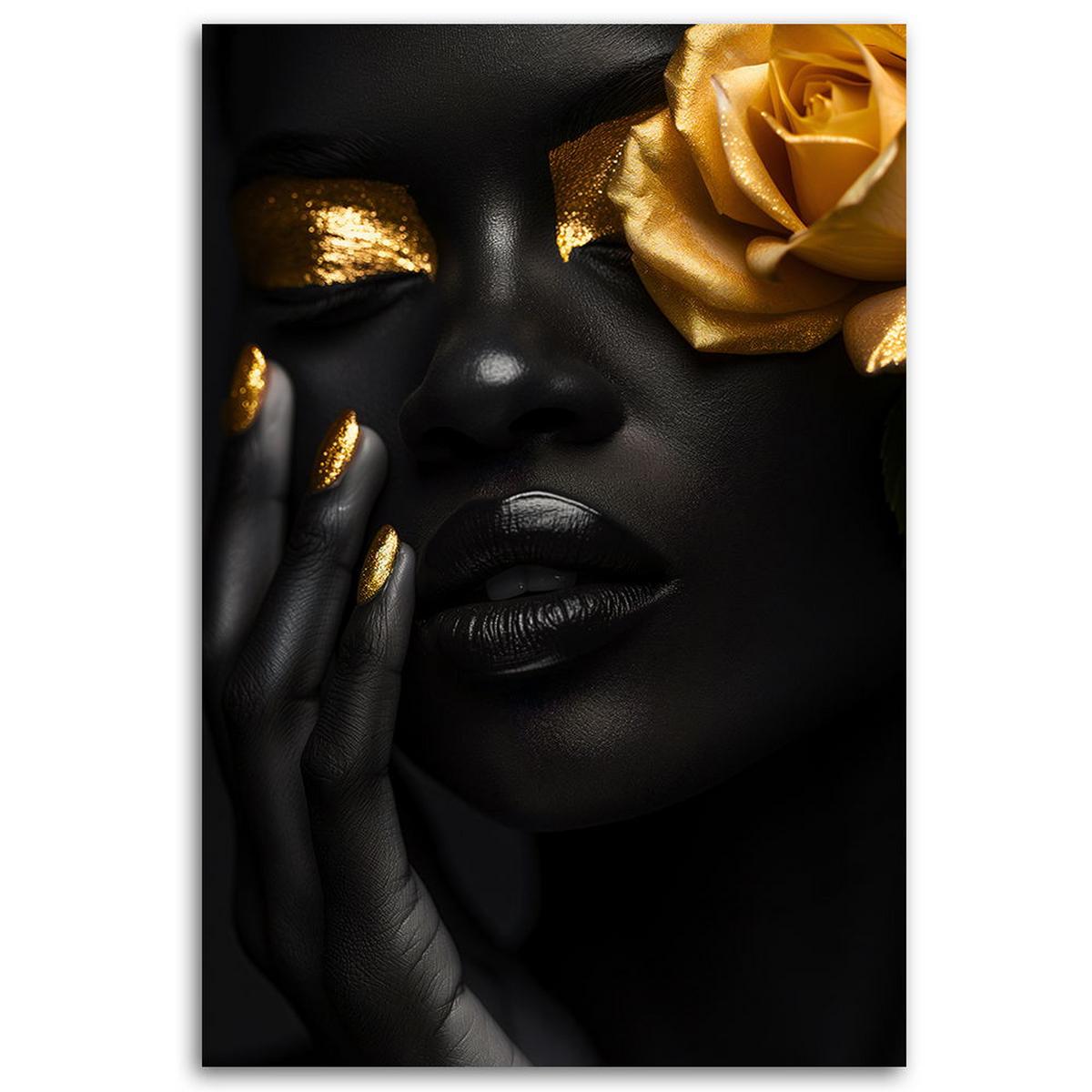KUNSTDRUCK Schwarz 80/120 cm - Schwarz, Textil (80/120cm) - KUNSTLOFT