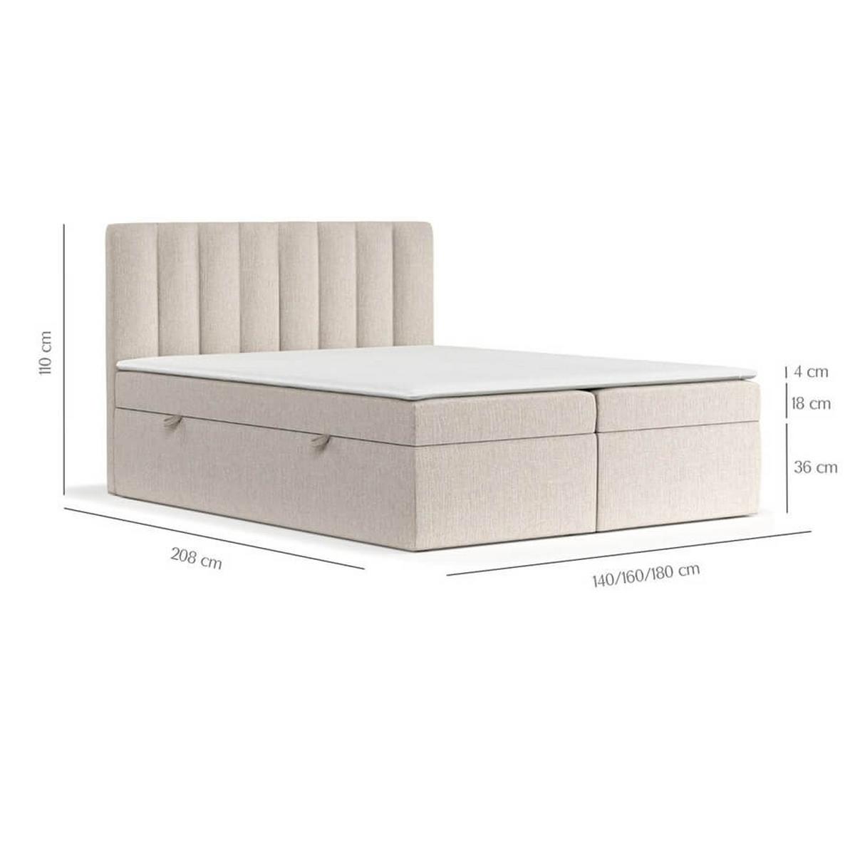 BOXBETT Amaro 160/200 cm Anthrazit im Megan Stoff - Anthrazit/Schwarz, Holz/Holzwerkstoff (160/200cm) - AltaBeds
