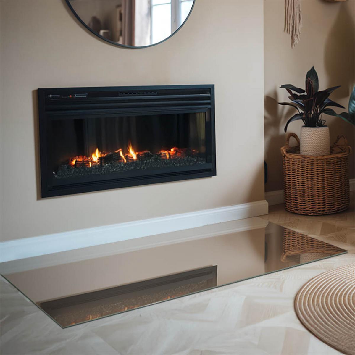 GLASPLATTE für Kamin 140x70 cm - Braun, Glas (140/70/0.4cm) - TULUP