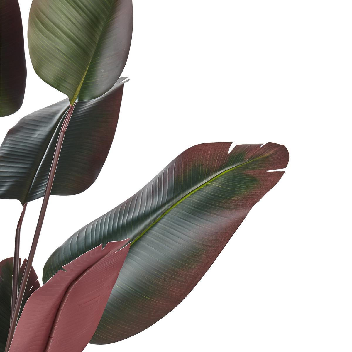 KUNSTPFLANZE im Blumentopf 163 cm Grün Banana Tree - Rot/Schwarz, Kunststoff (163cm) - Beliani