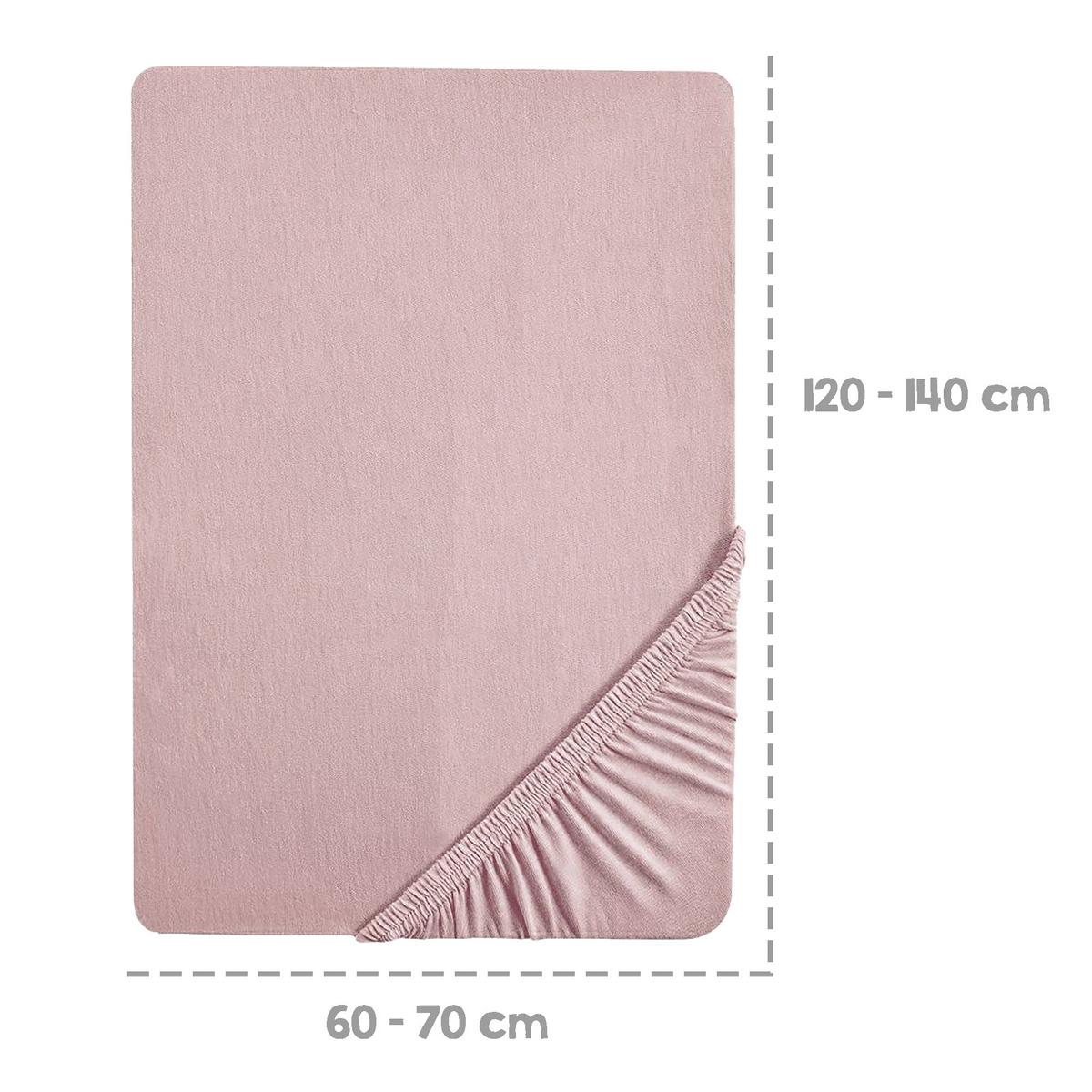 SPANNBETTLAKEN 60 x 120 – 70 x 140 cm - Rosa, Textil (70/140cm) - Roba