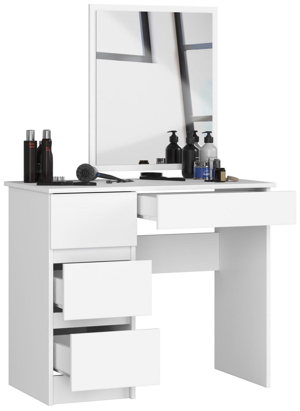 SCHMINKTISCH mit Spiegel - Weiß, Holzwerkstoff (90/142/50cm) - RAUMHIRSCH FURNITURE