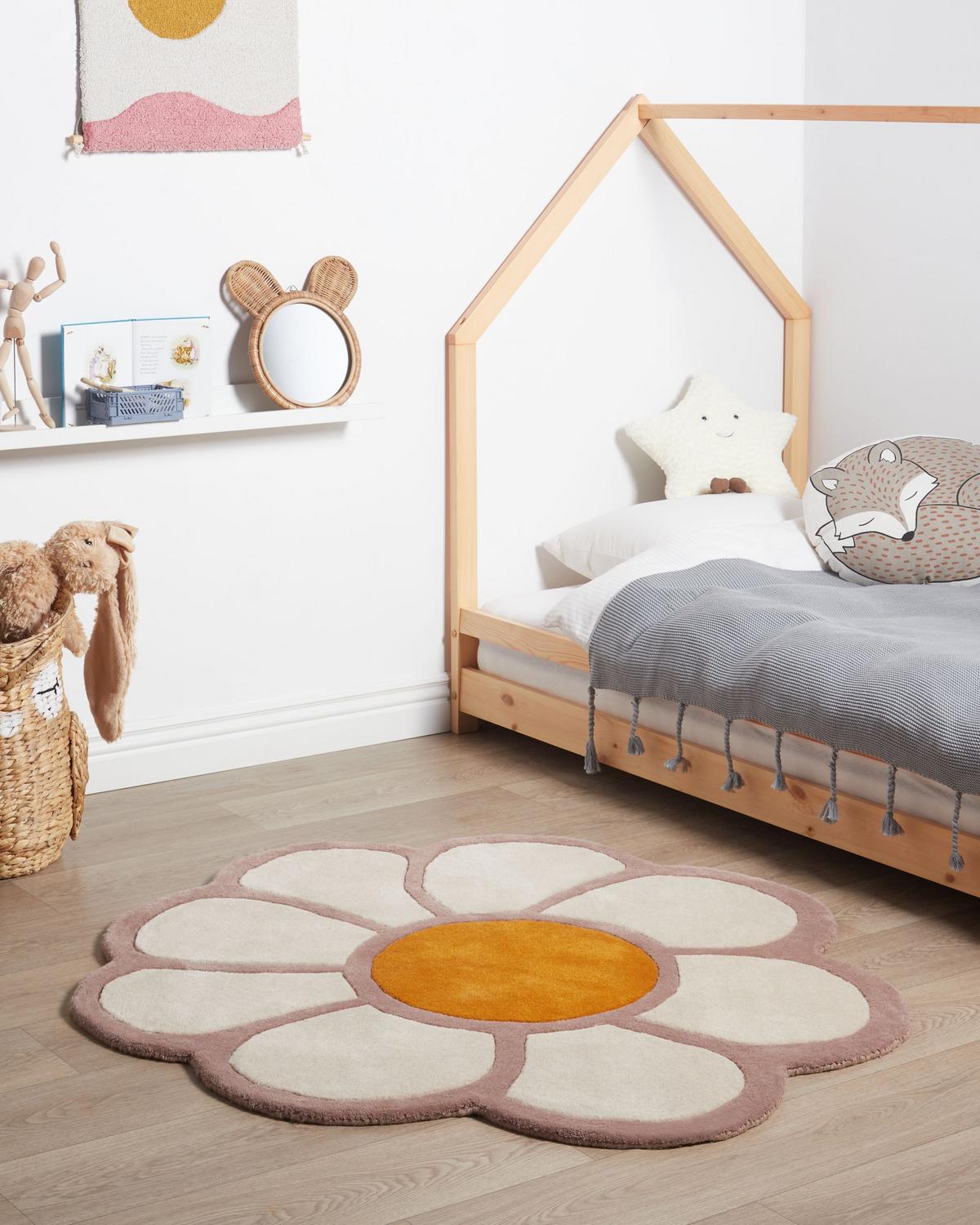 KINDERTEPPICH Thumbelina 120/120 cm - Multicolor, Naturmaterialien (120/120cm) - Beliani