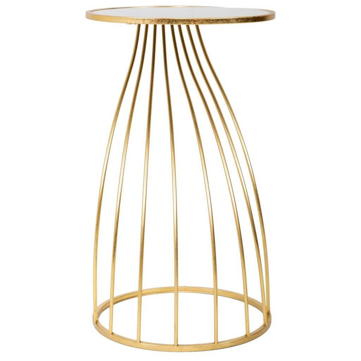 TISCH aus Metall und Glas, golden, 43x73cm - Goldfarben, Metall (43/43/73cm) - Wanderlust