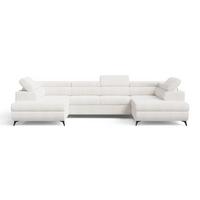 ECKSOFA U Argon Creme - Creme/Schwarz, Holz/Textil (322/190cm) - Graingold