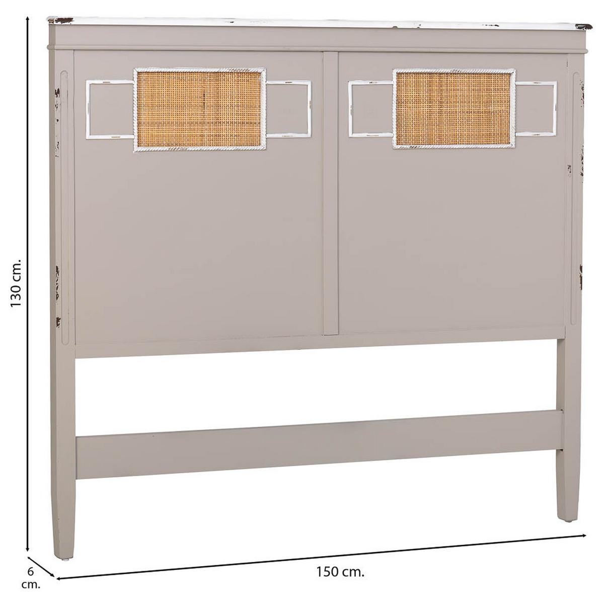 BETTKOPFTEIL 150x6x130 cm - Grau, Holz (150/130/6cm) - Wanderlust