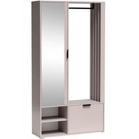 GARDEROBEN-SET Lena Uni mit Spiegel, Sitzbank & Kleiderstange – 100/189/33 cm – Beige, Kaschmir - Beige, Holzwerkstoff (100/189/33cm) - WFL GROUP