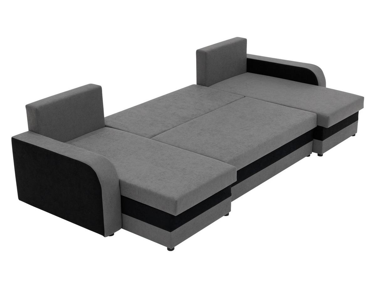ECKSOFA Kris U Lux - Beige/Schwarz, Holz/Kunststoff (304/80/140cm) - MIRJAN24