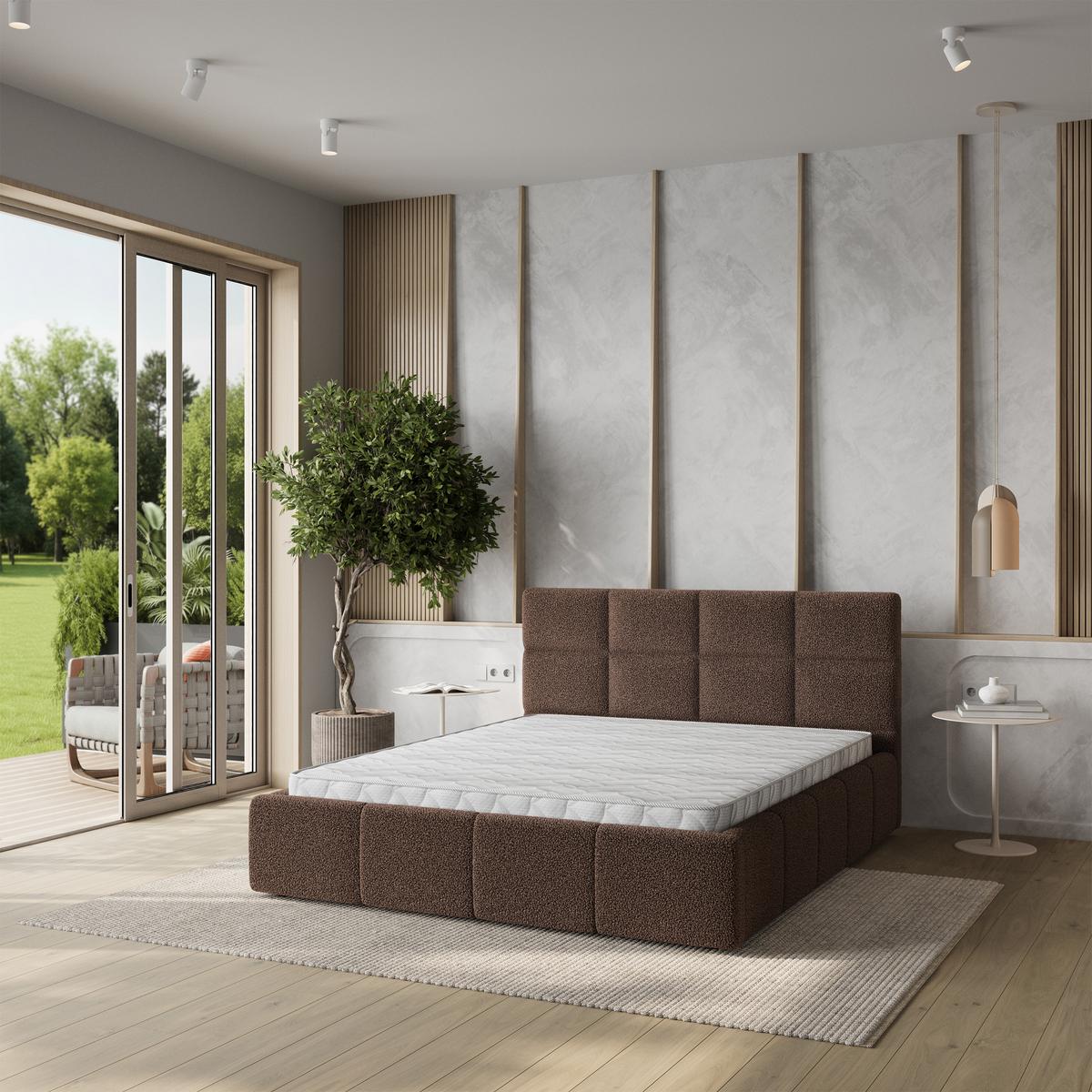 POLSTERBETT COMO 180x200 cm mit Bettkästen - Braun - Braun, Holz (180/200cm) - MASSENO