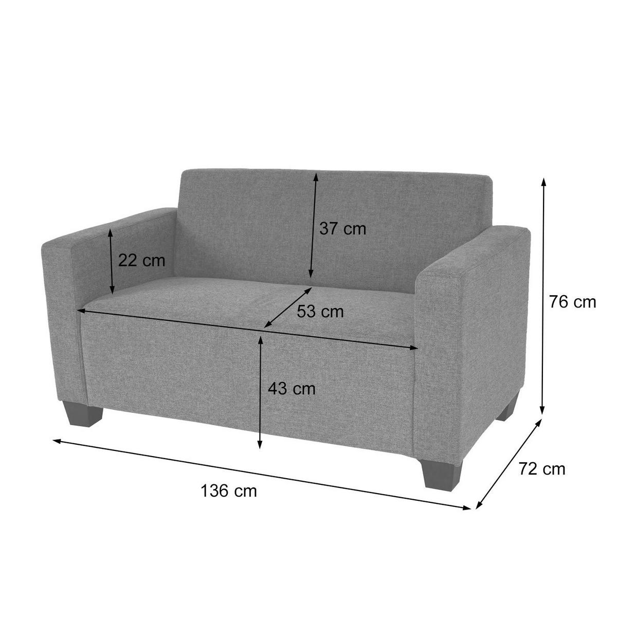 2-SITZER SOFA COUCH LOUNGESOFA Braun - Braun, Textil (136/76/72cm) - MCW
